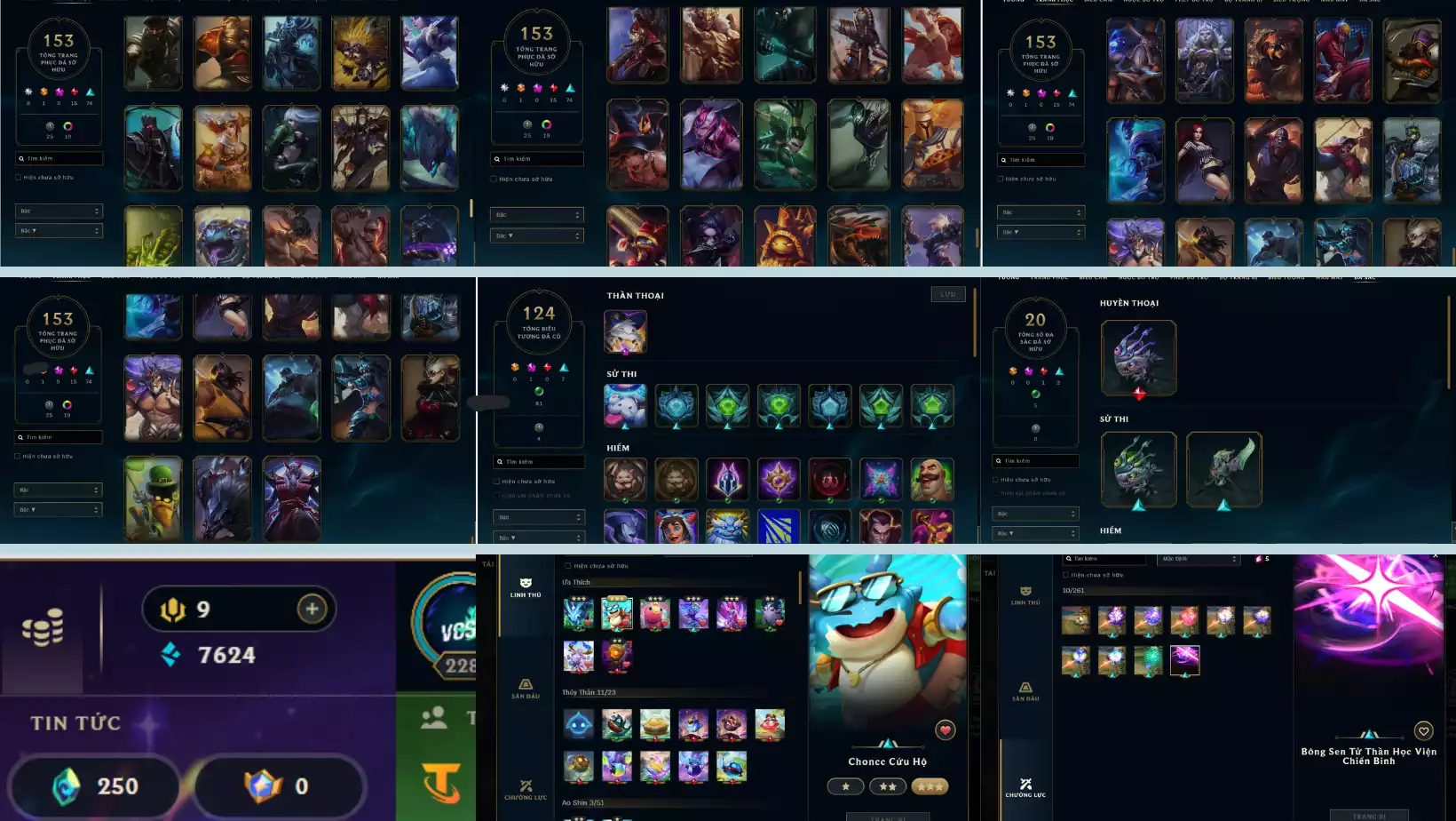 Ảnh ACC 153 SKIN FULL TƯỚNG 20 ĐA SẮC LV 288 DƯ 7K THL RANK BK4 ELO CAO DTCL : ĐỦ CHƠI